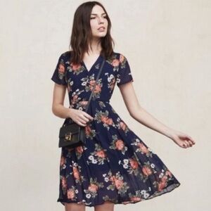 Reformation Taylor in moonshadow blue floral dress